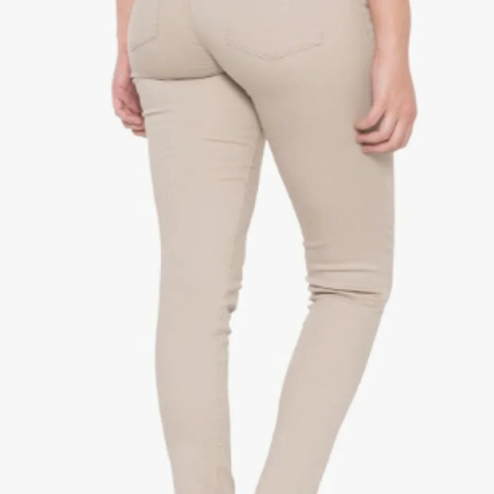 Democracy Womens Ab Solution Technology High Rise Denim Jeans Sz 14 Beige AN EXC